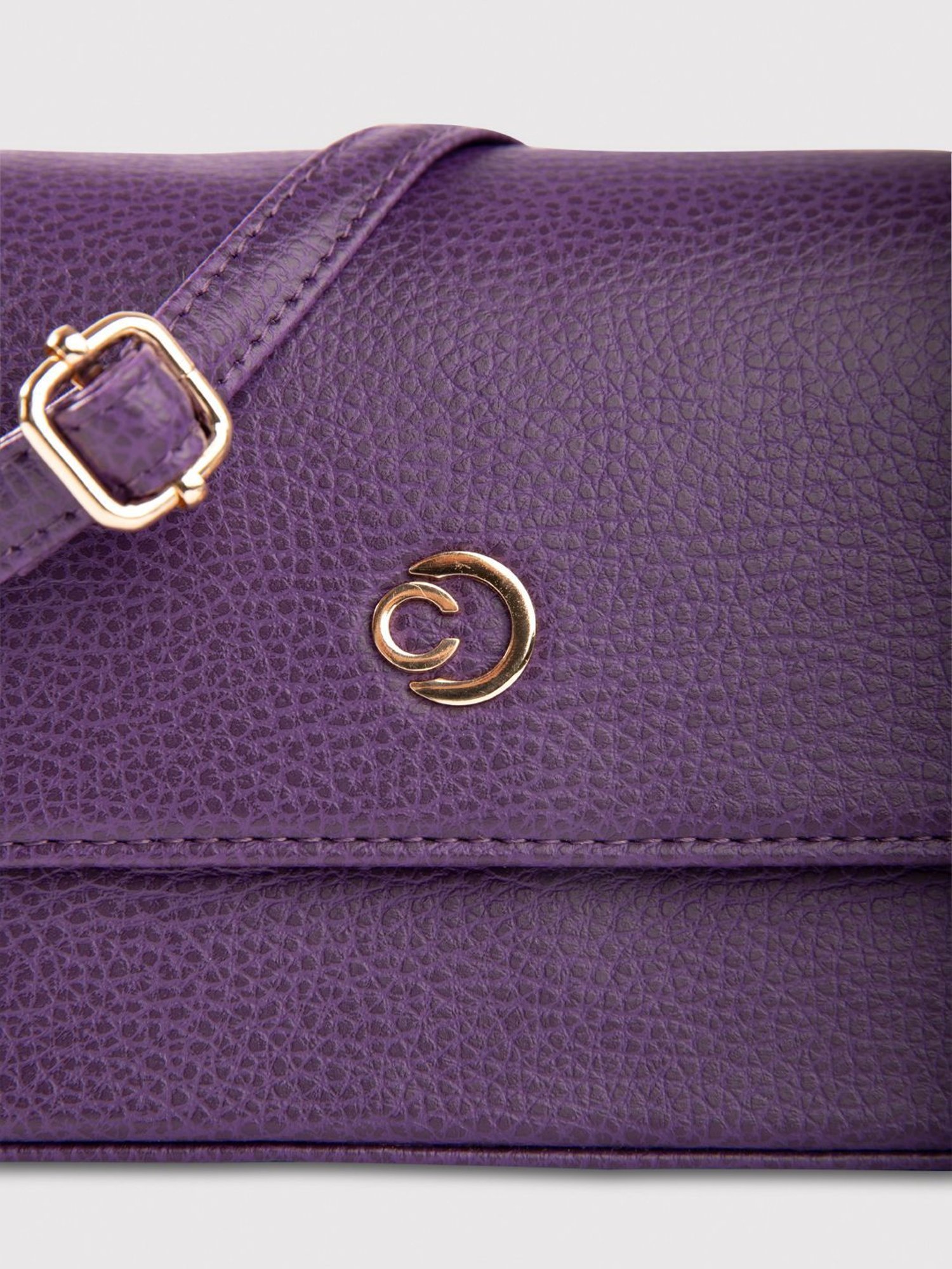 Caprese March Purple Faux Leather Solid Sling Handbag