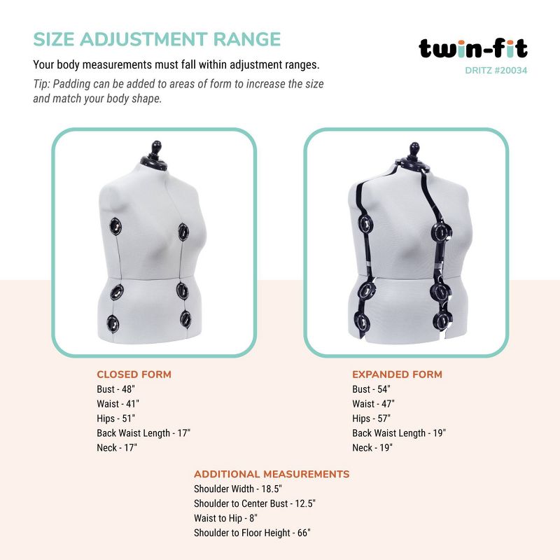 Dritz Dress Form Twin-Fit Full-Figure