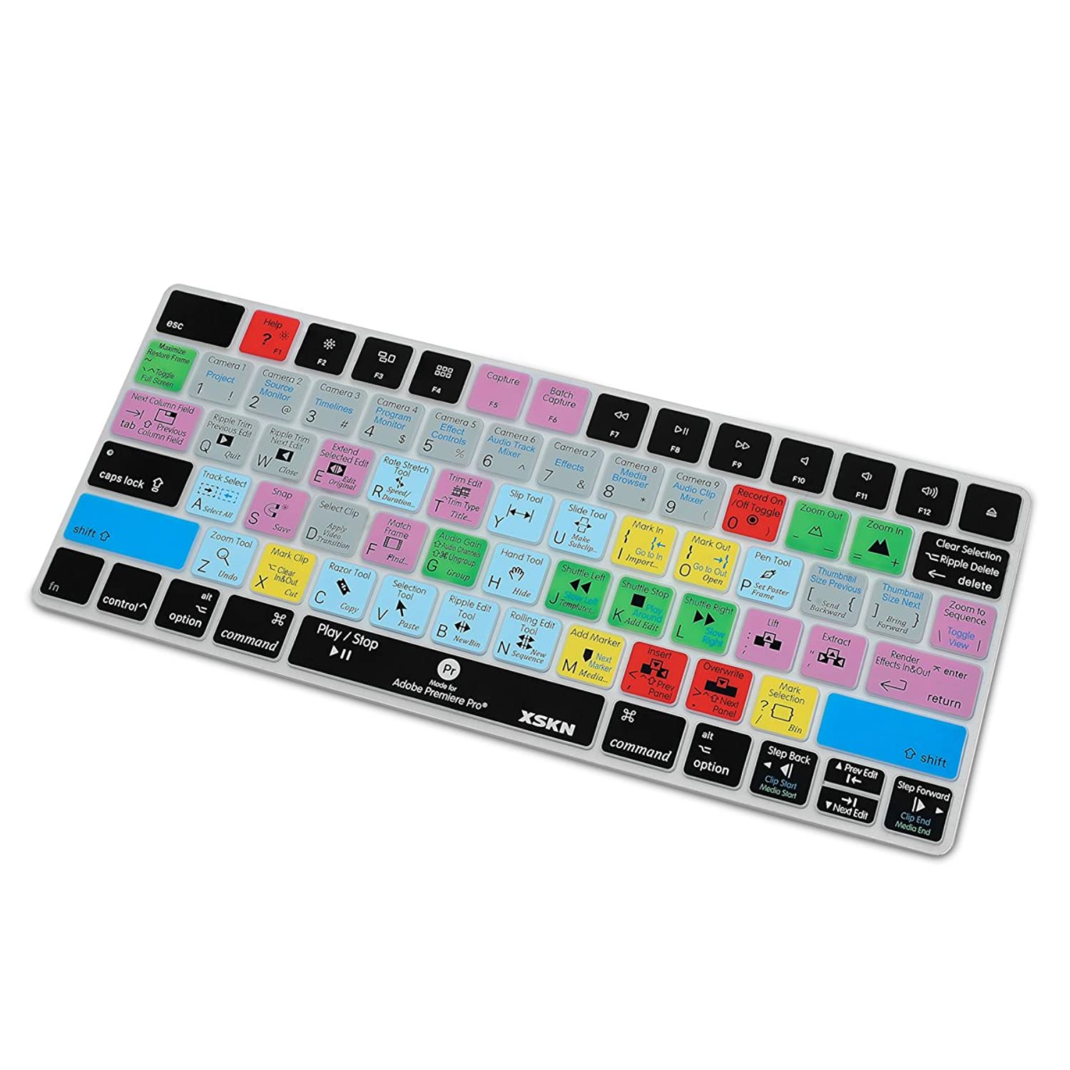 XSKN Magic Keyboard Premiere Pro Shortcut Keyboard Cover, XSKN Durable PR Hotkeys Silicone Keyboard Skin for Apple Magic Keyboard MLA22LL/A (US Version)