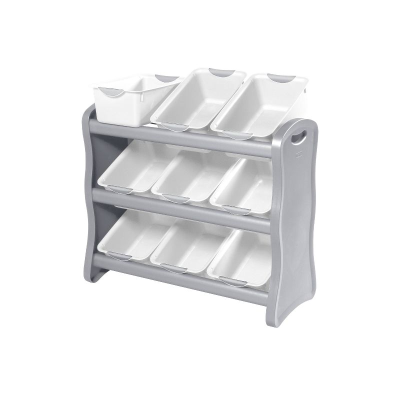 Sterilite 9 Bin Storage Rack with Handles Gray