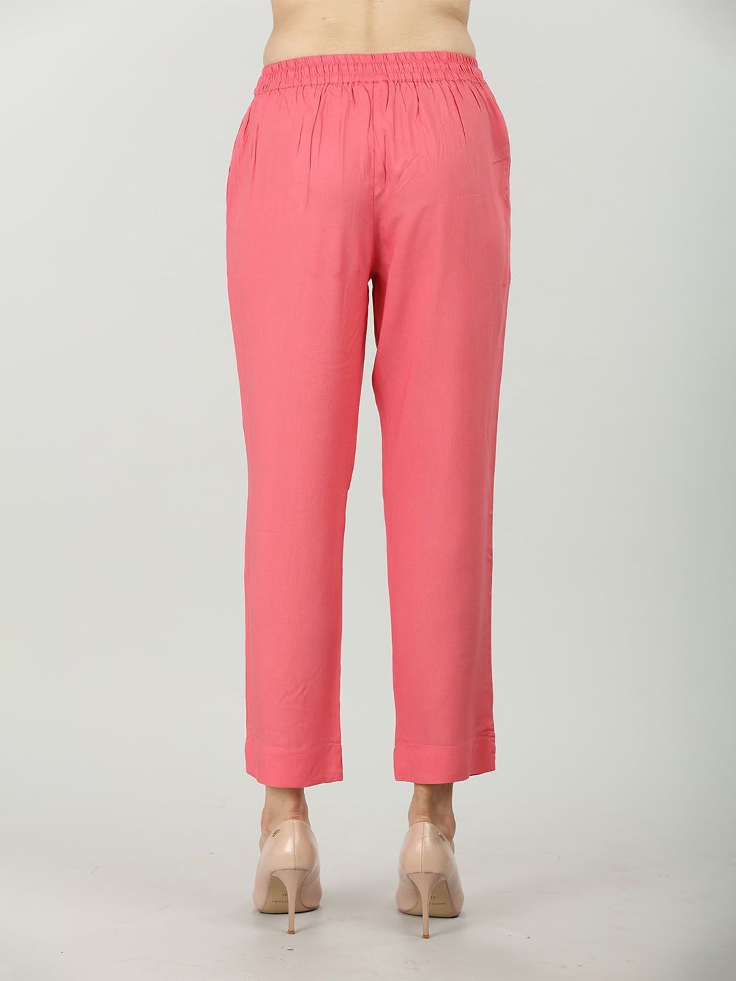 Mustard Coral Rayon Regular Fit Pants