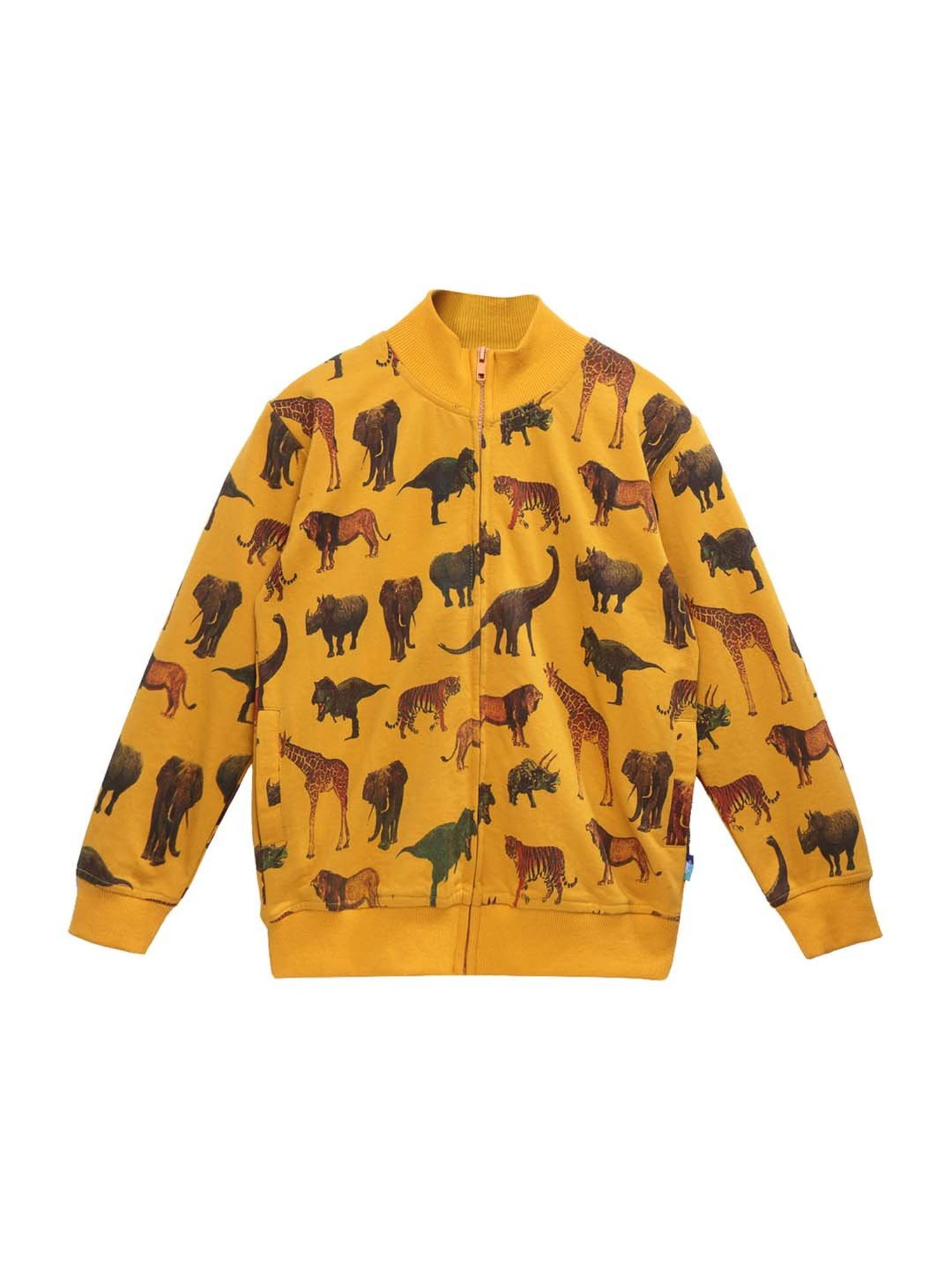 Lil Tomatoes Kids Mustard Cotton Printed Sweatshirt