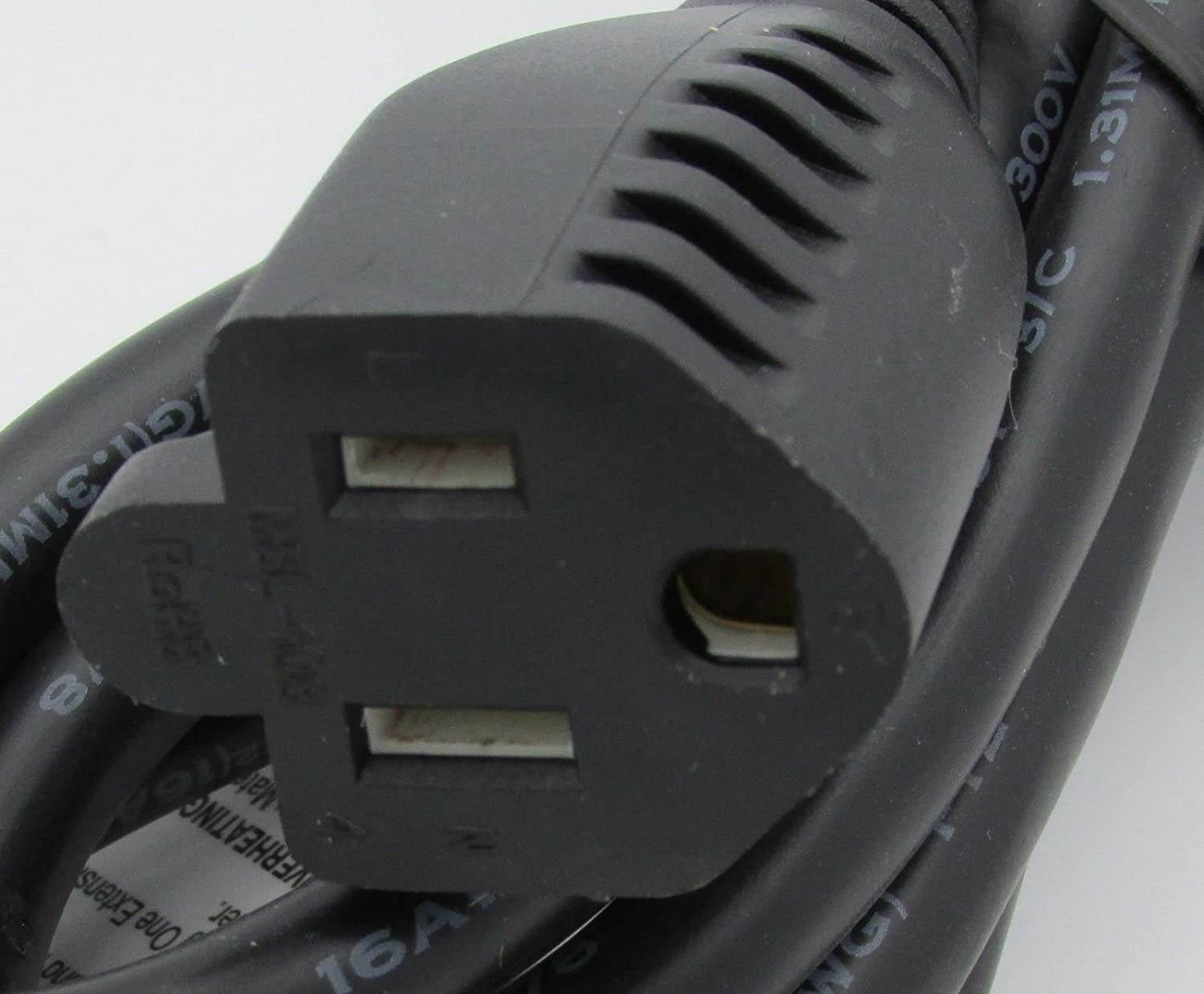 RiteAV - 25 Feet Power Extension Cord Black (Outdoor Direct Burial Certified)