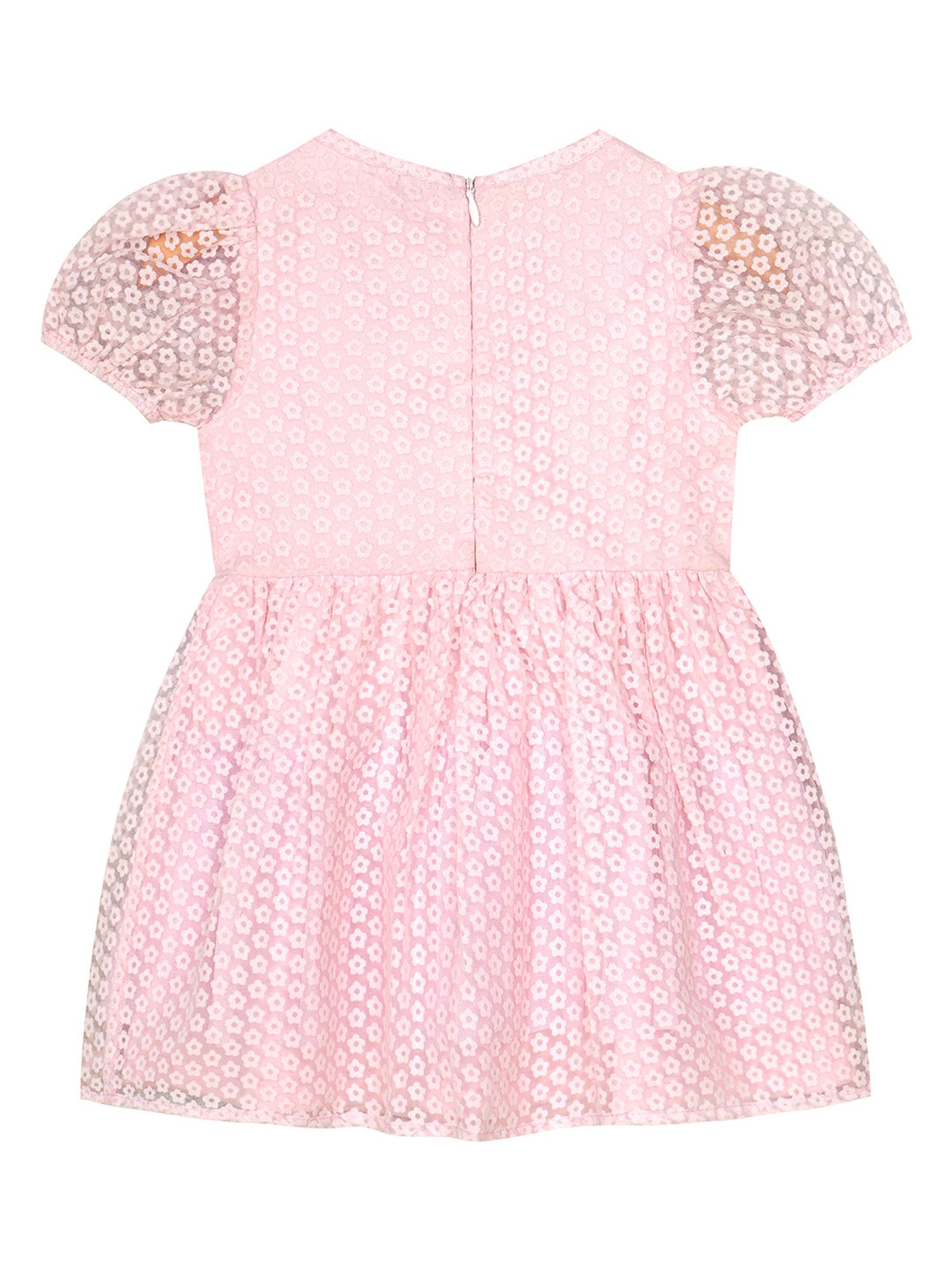 Budding Bees Kids Pink Embroidered Dress