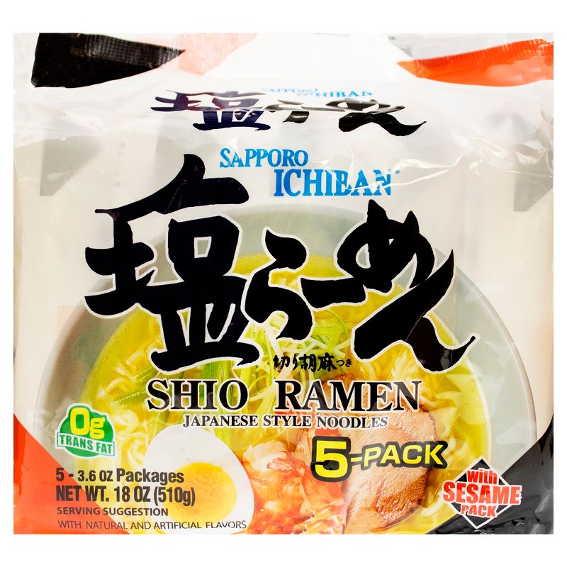 Sapporo Ichiban Shio Ramen Japanese Style Noodles Soup - 5pk