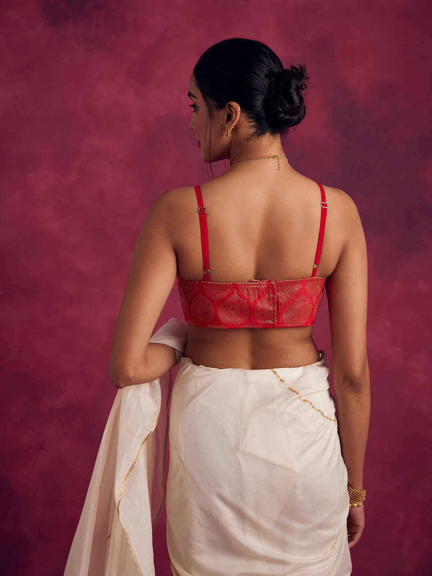 Abhishti Red Woven Blouse