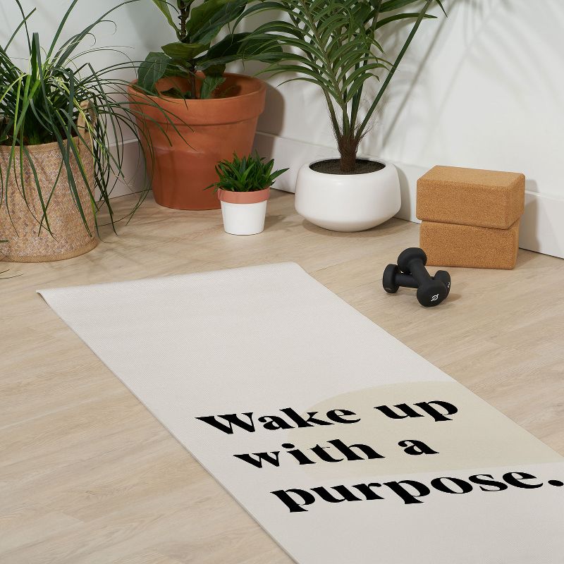 Bohomadic.Studio Wake Up With A Purpose Motivational Quote (6mm) 24" x 70" Yoga Mat - Society6