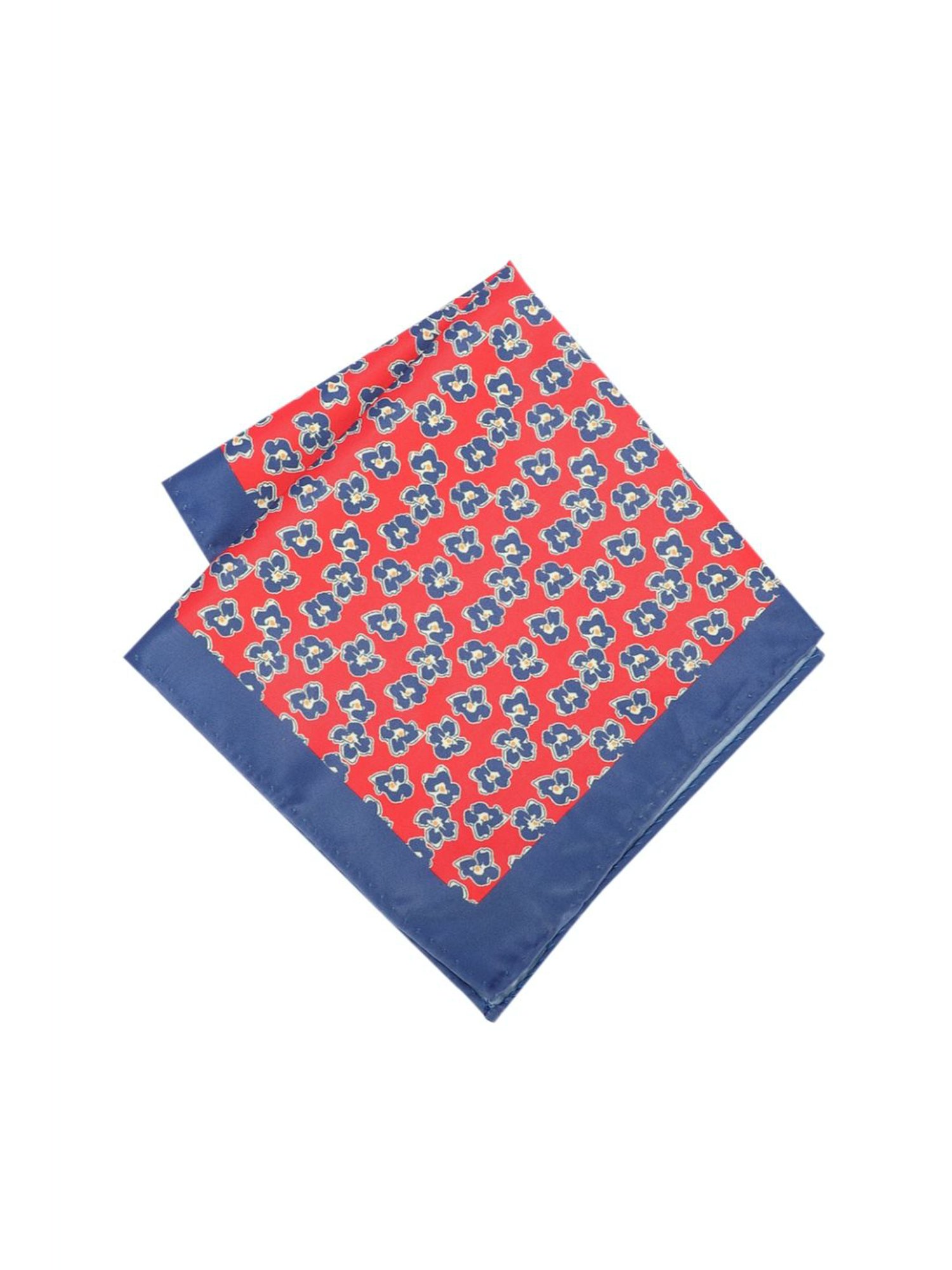 Louis Philippe Red & Blue Printed Pocket Square