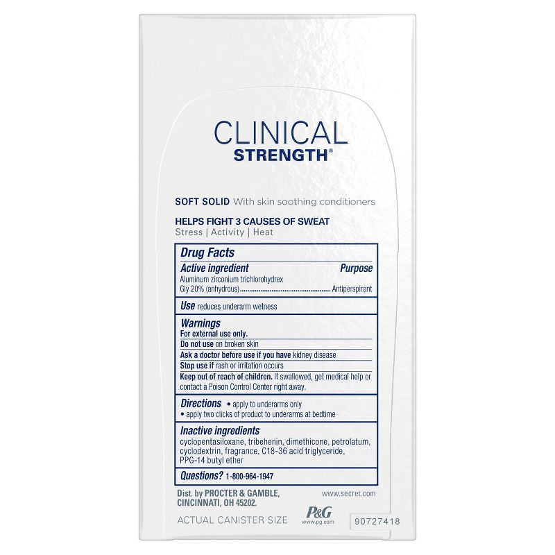 Secret Clinical Strength Active Soft Solid Antiperspirant & Deodorant - 1.6oz