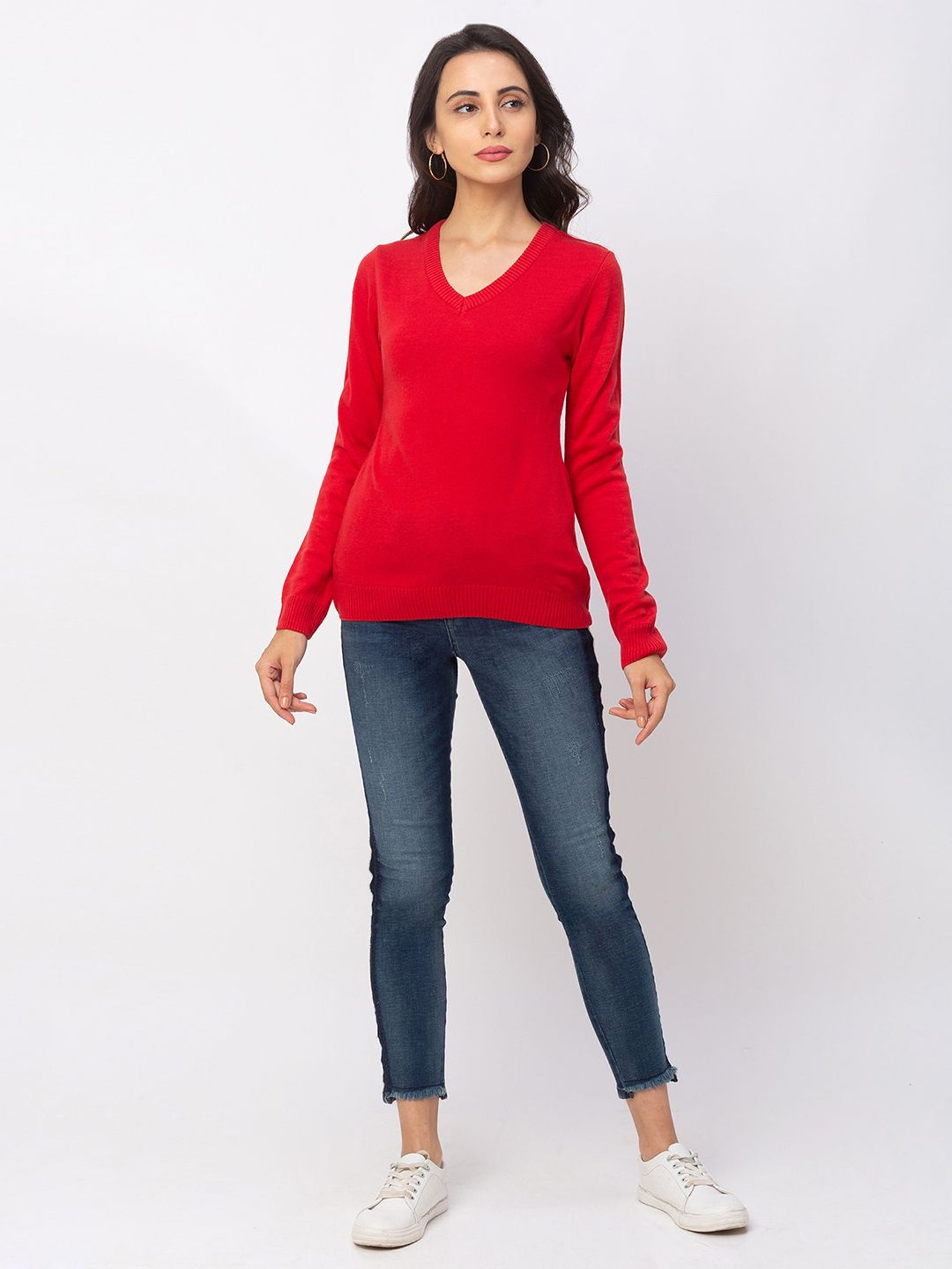 Globus Red Full Sleeves Sweater