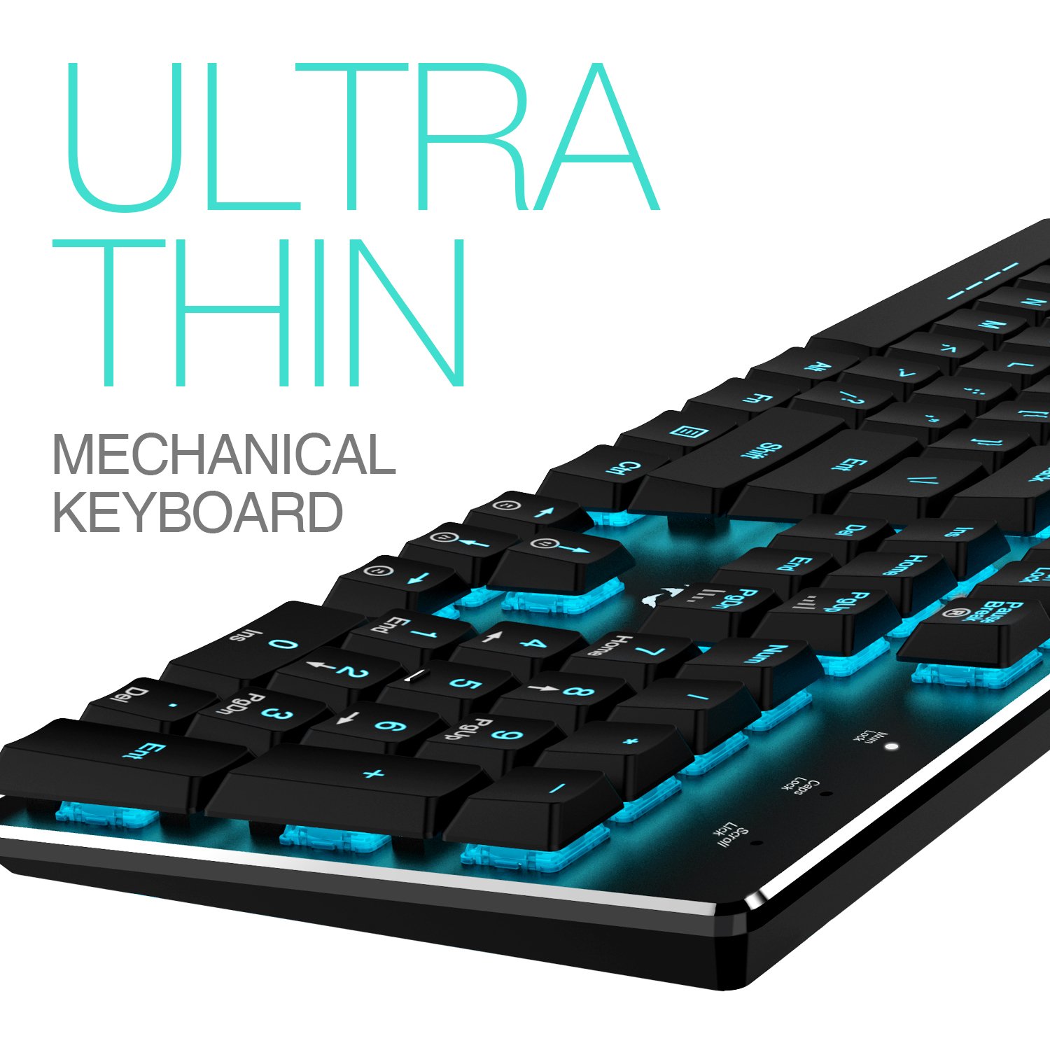 Mechanical Keyboard HAVIT RGB Backlit Wired Gaming Keyboard Extra-Thin & Light, Kailh Latest Low Profile Blue Switches, 104 Keys N-Key Rollover HV-KB395L (Black)