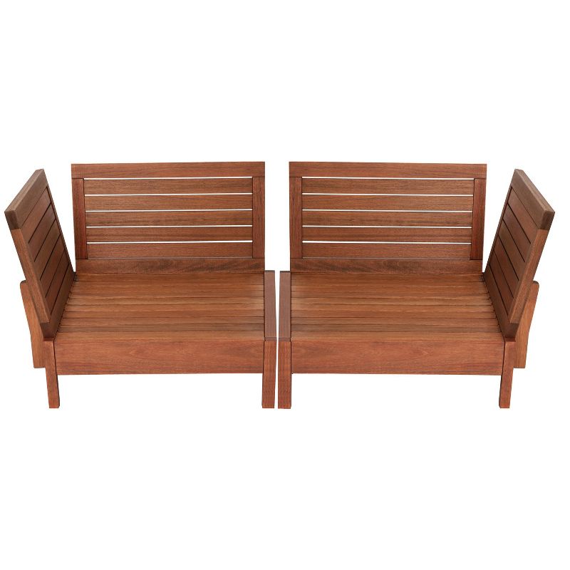 2pc Grass Eucalyptus Corner Chair with Cushions Brown - Alaterre Furniture