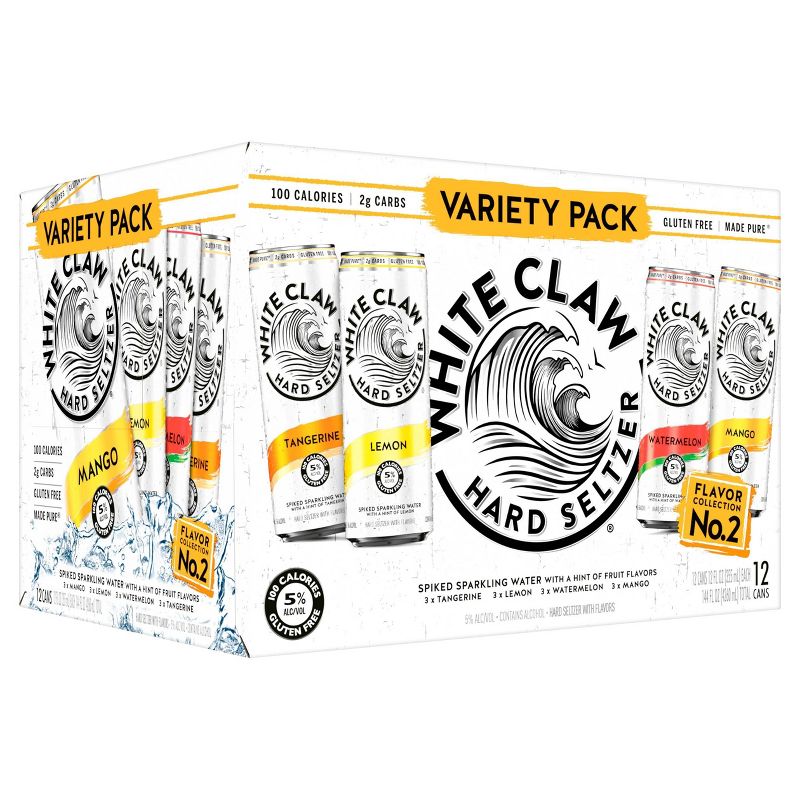 White Claw Hard Seltzer Variety Pack No. 2 - 12pk/12 fl oz Slim Cans