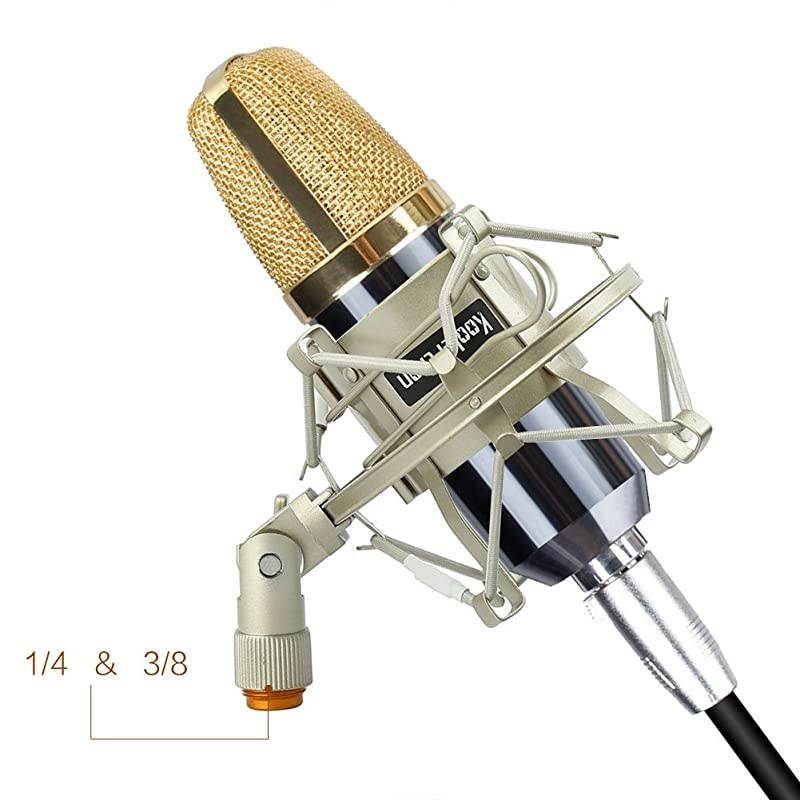 Universal 50MM Microphone Shock Mount for 48MM54mm Diameter Condenser Mic Silver