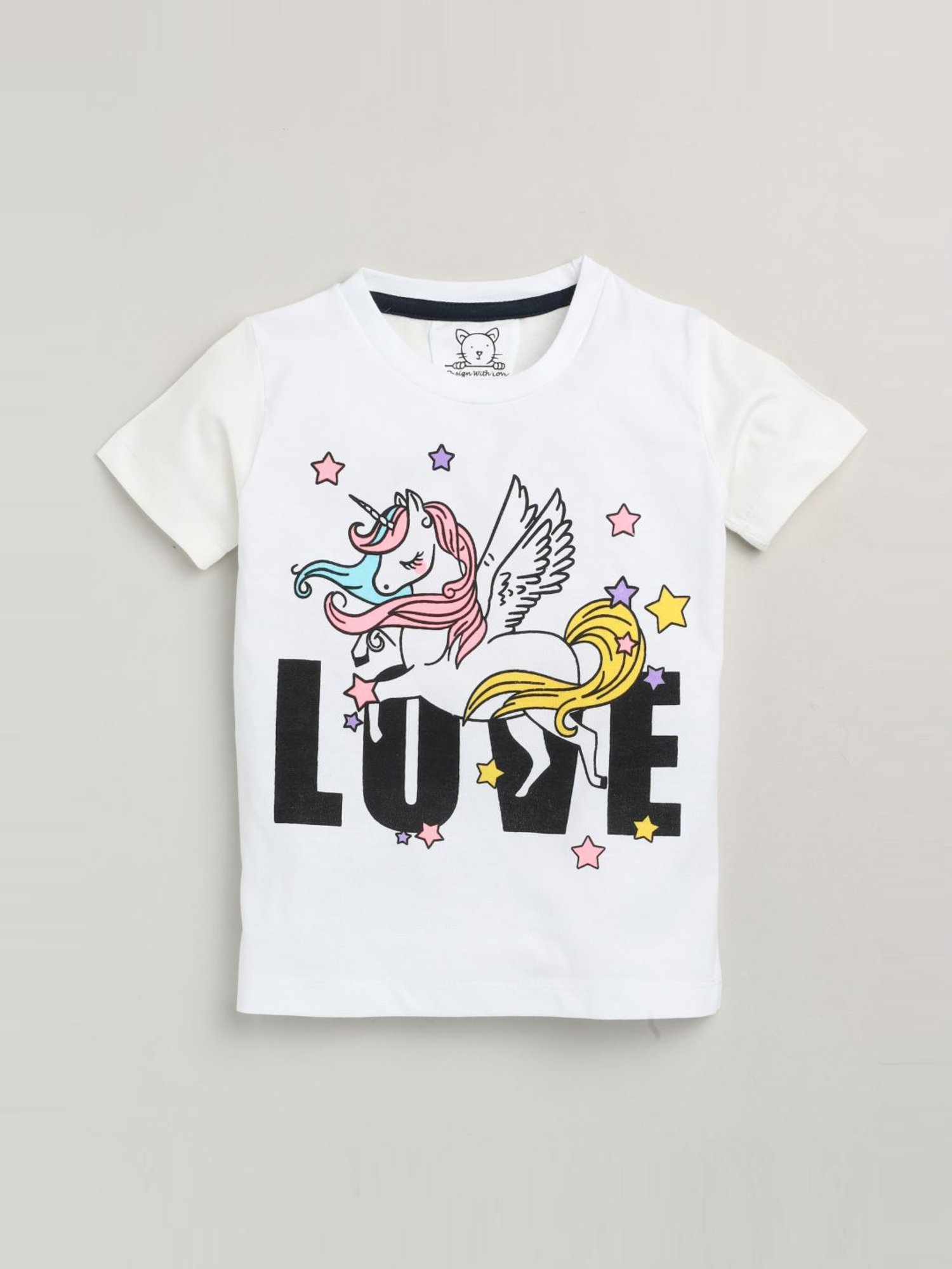 Lazy Shark Kids White Printed T-Shirt & Shorts
