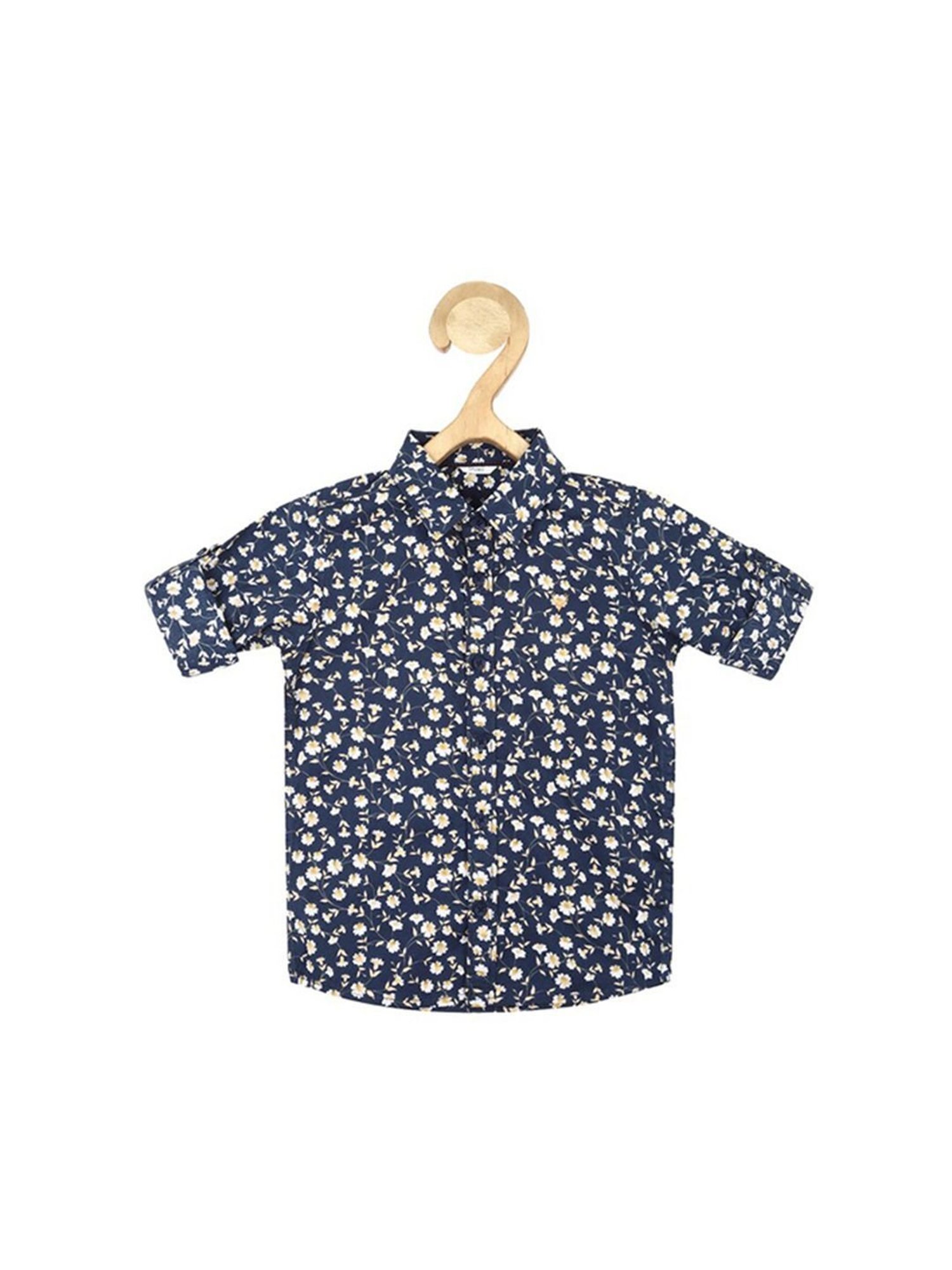 Allen Solly Junior Navy Floral Print Full Sleeves Shirt