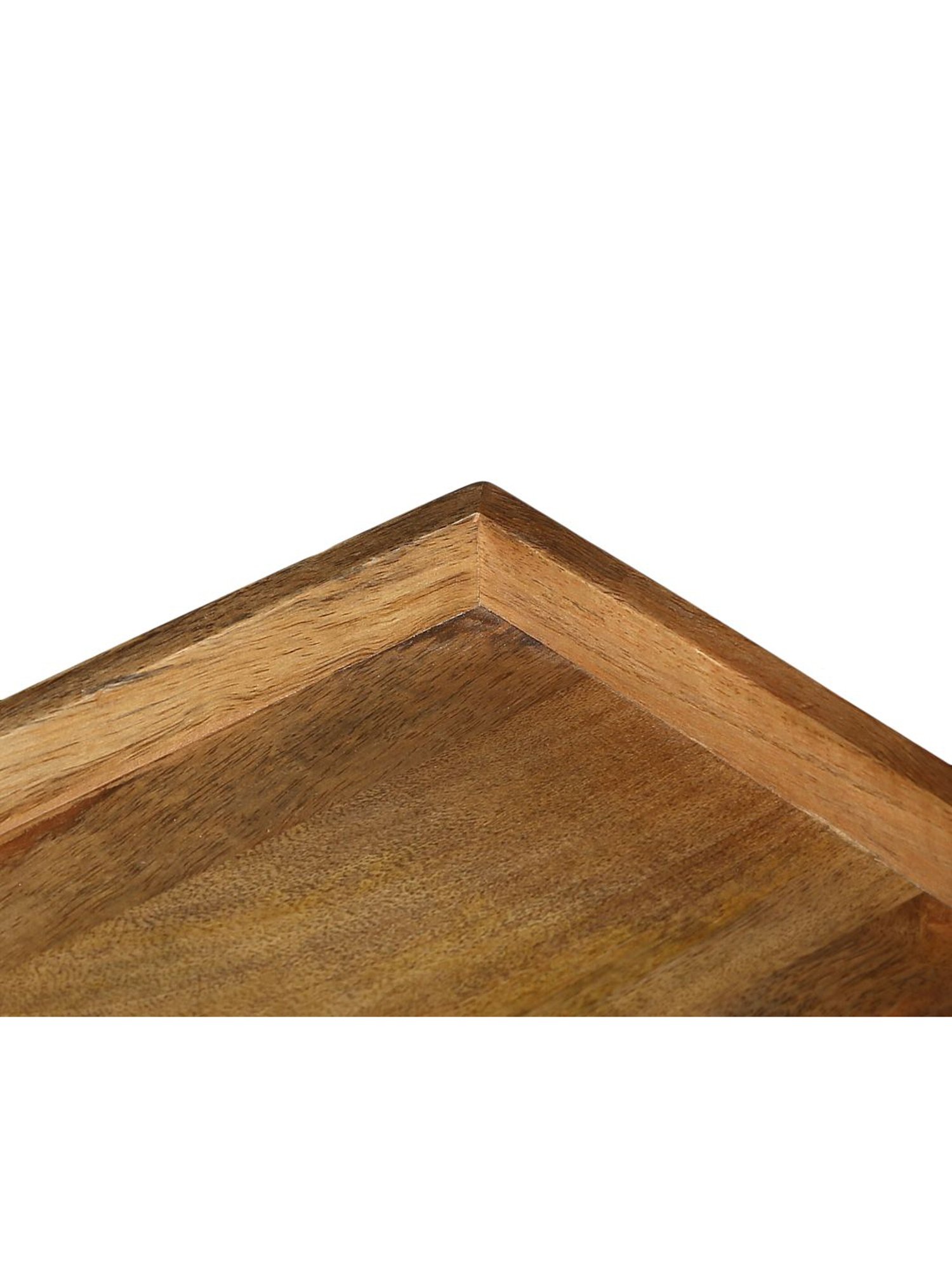 Crayton Mango Wood Serving Trays with Bottom Metal Handle - Set of 3