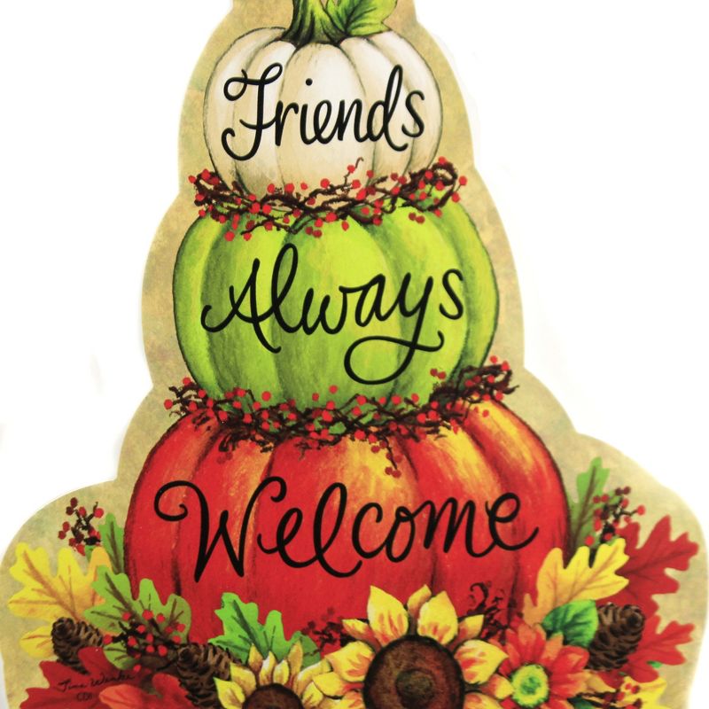 Home & Garden 17.25" Pumpkin Topiary Hang Around Autumn Flowers Custom Decor  -  Decorative Door Danglers