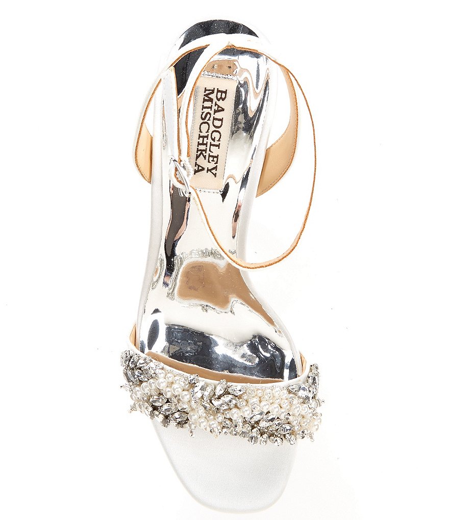 Badgley Mischka Clara Jewel Embellished Satin Dress Sandals