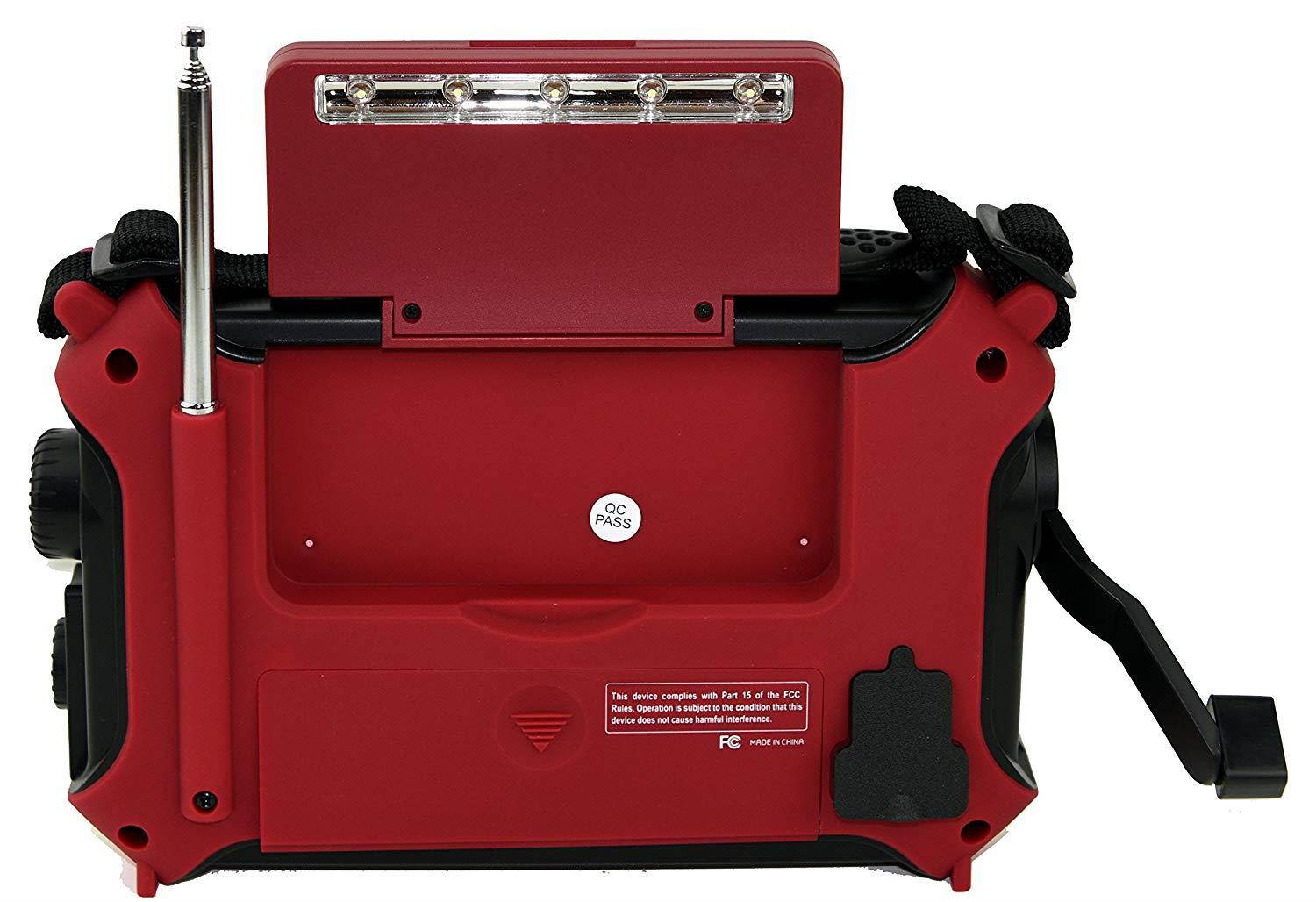 Kaito Voyager KA500 Solar/Dynamo AM/FM/SW NOAA Weather Radio with Alert & Cell Phone (iPod/iPhone) Charger, Color Red