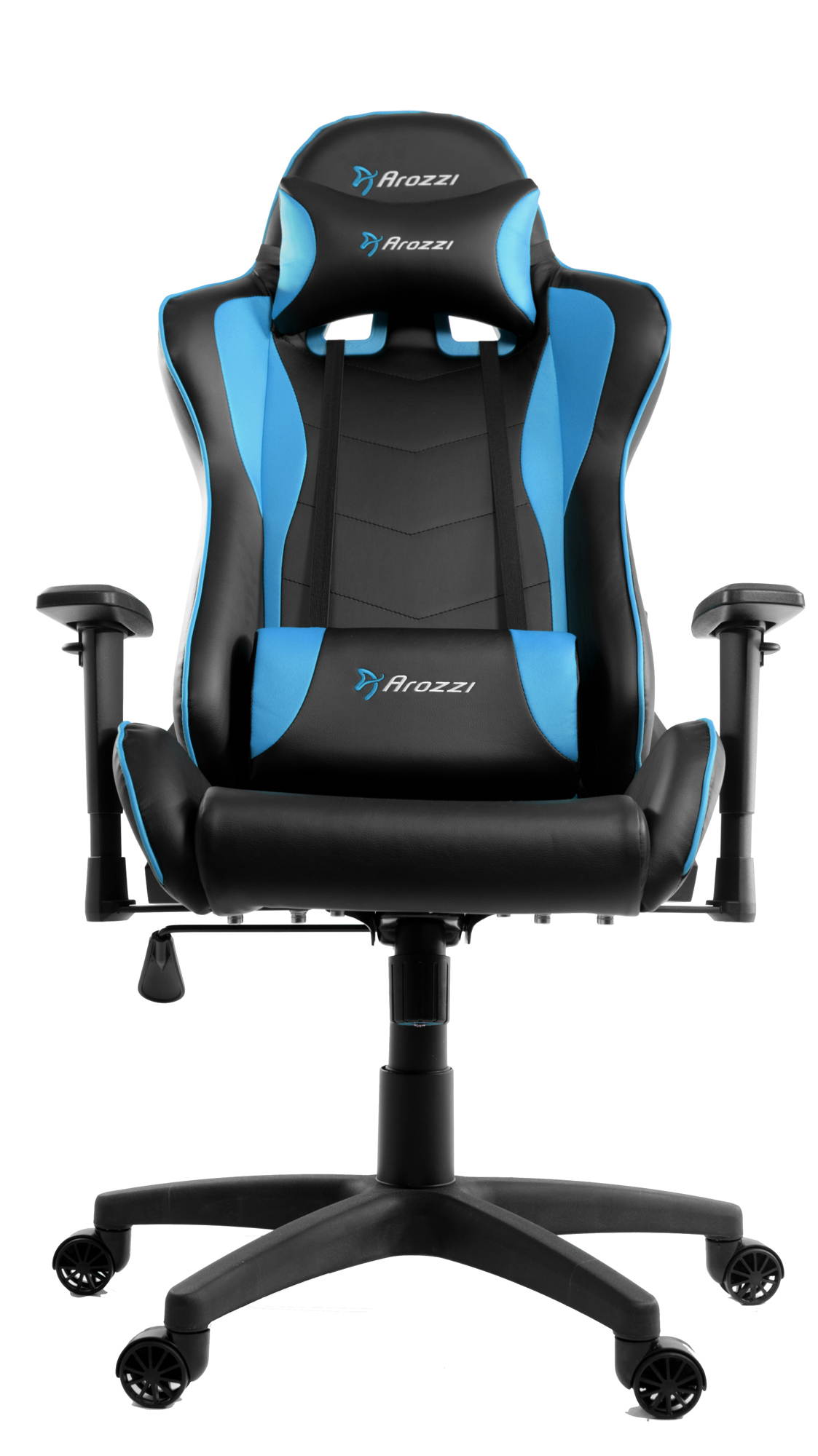 Arozzi Forte Gaming Chair Blue - Cold Cured Foam, Adjustable Head + Back Pillow