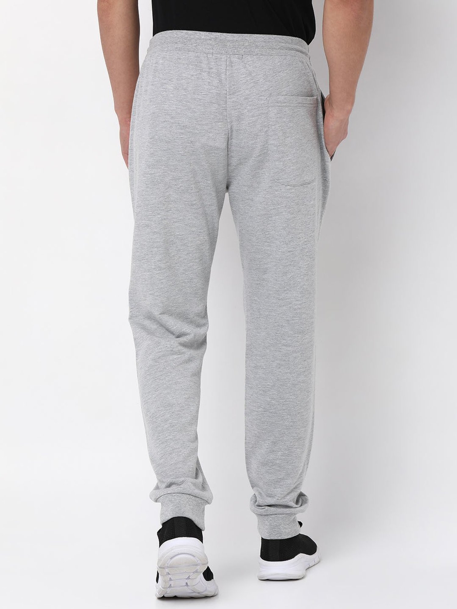 UnderJeans by Spykar Grey Cotton Regular Fit Joggers
