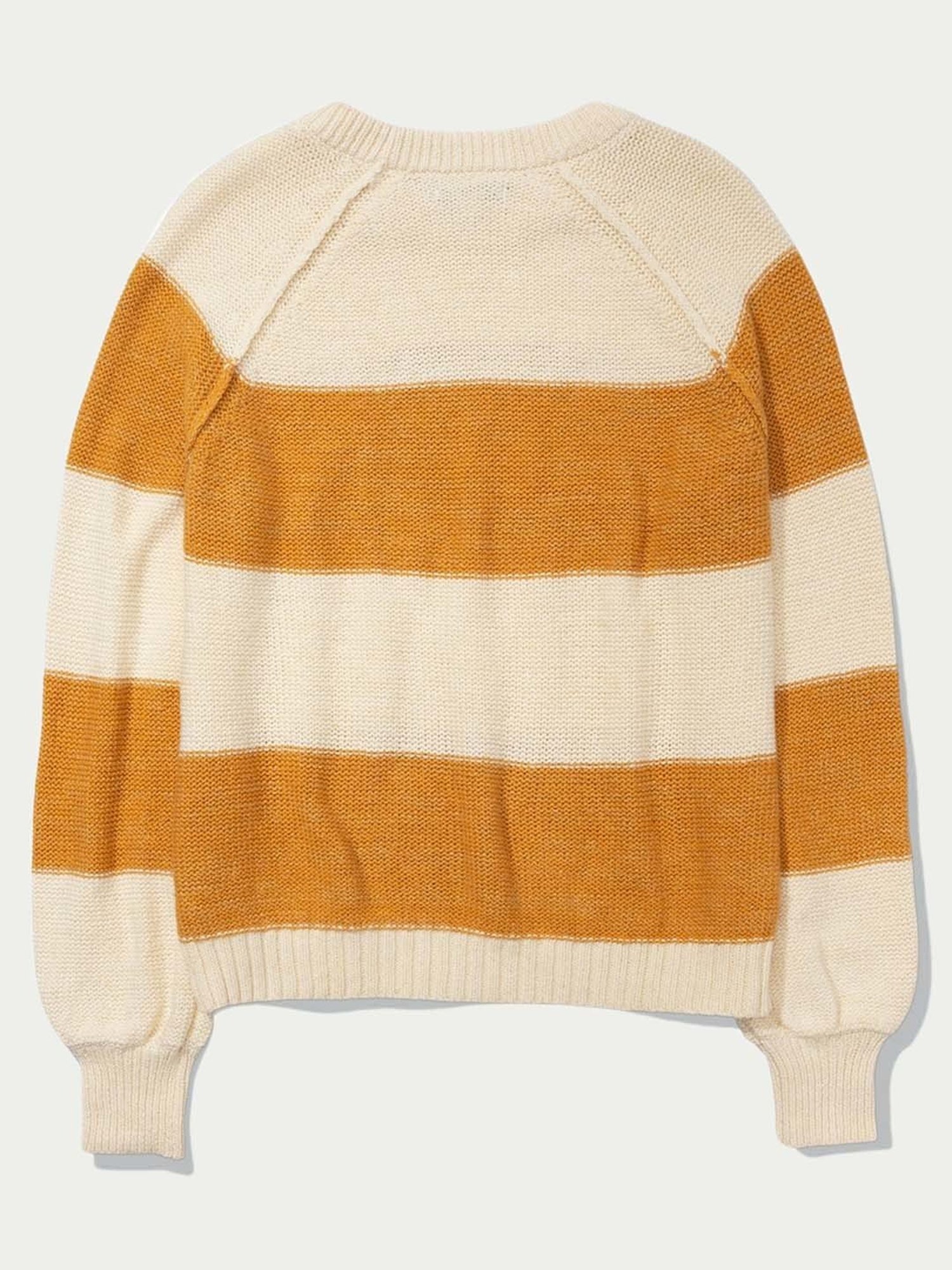 American Eagle Outfitters Orange & Cream Cotton Color-Block Sweater