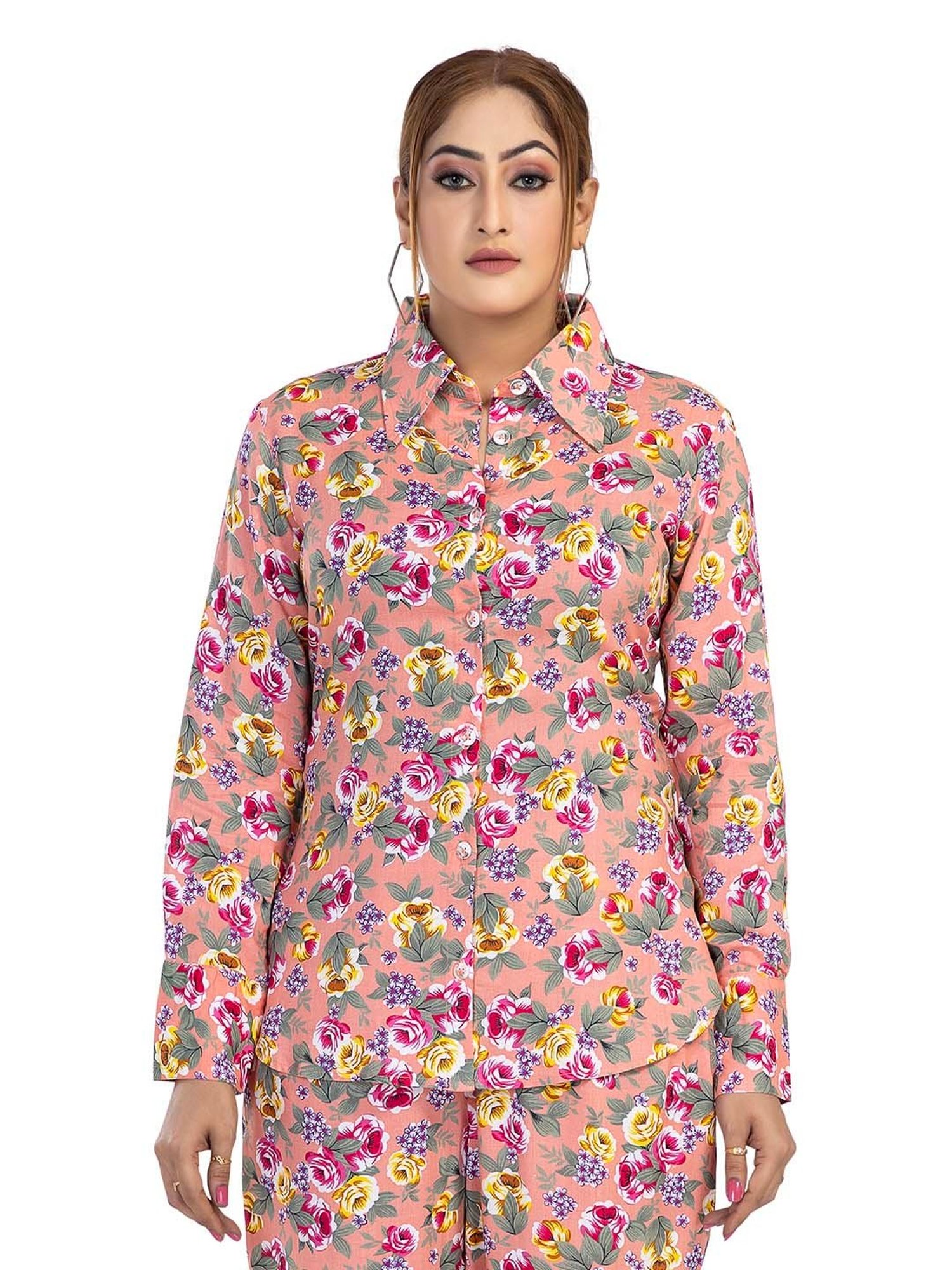 Nino Bambino Peach Printed Shirt With Pants