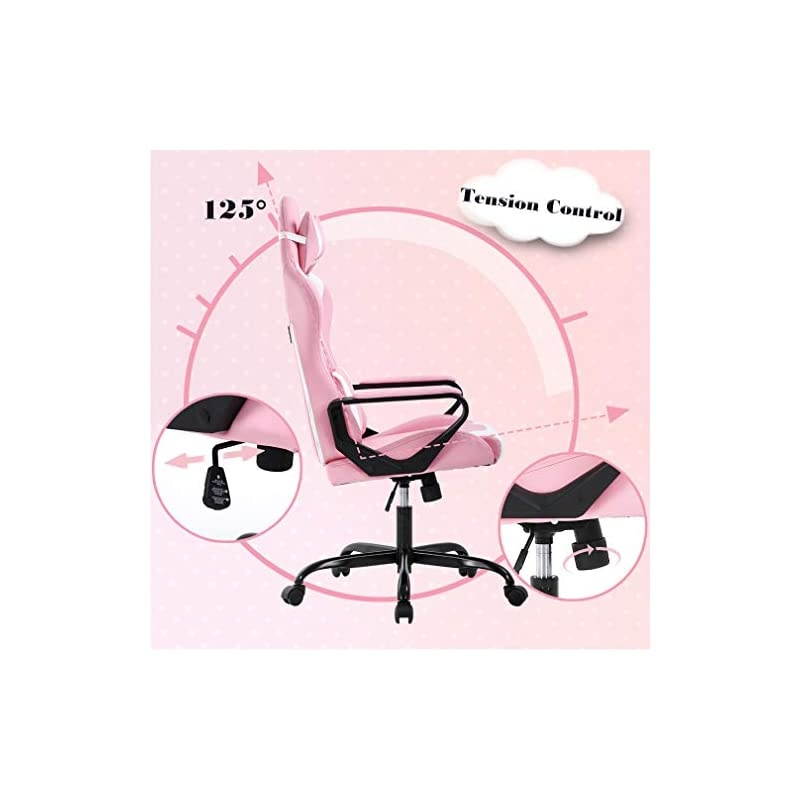 Chair Office Chair Desk Chair Ergonomic Executive Swivel Rolling Computer Chair with Lumbar Support, Pink