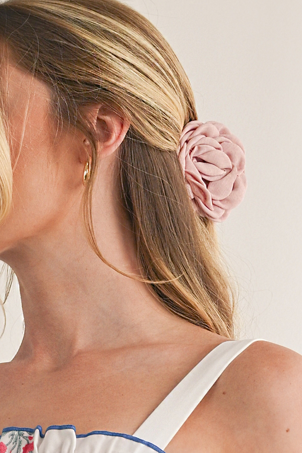 Rosy Flower Hair Claw Clip