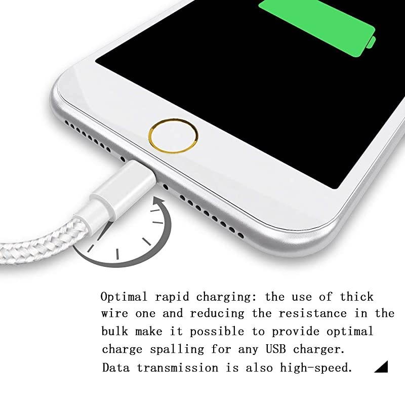 iPhone Charger Cable Cord Lightning Cable 5Pack 3FT6FT10FT Long Nylon Braided USB iPhone Data Cable Fast Charging Cord Compatible iPhone XSMAXXRX876iPadiPod