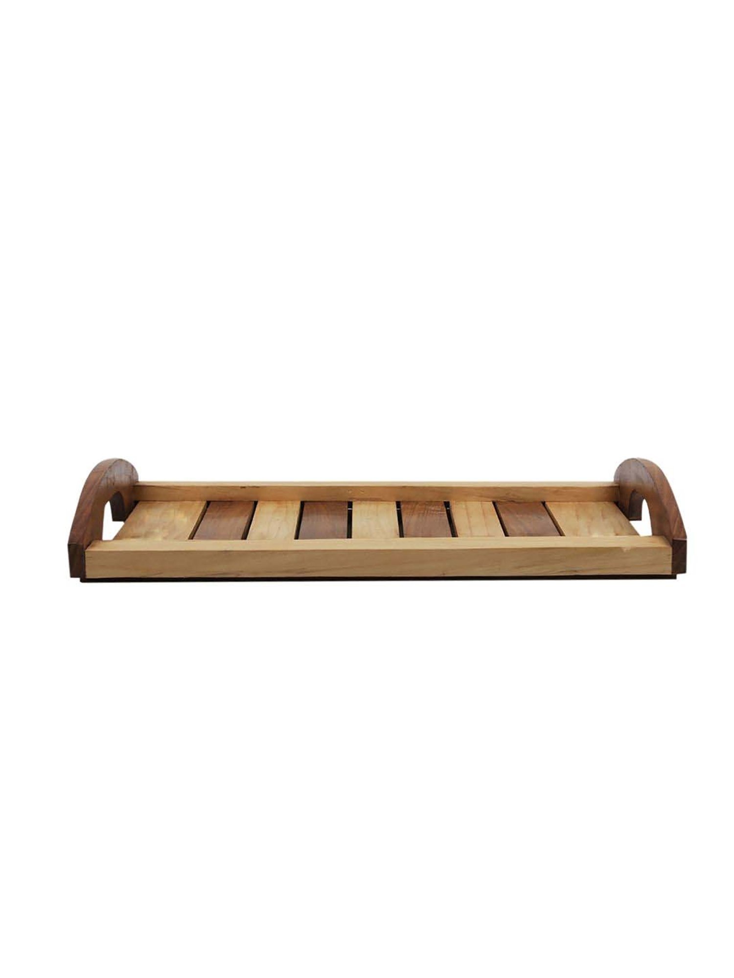 VarEesha Brown Sheesham Wood Rectangular Tray
