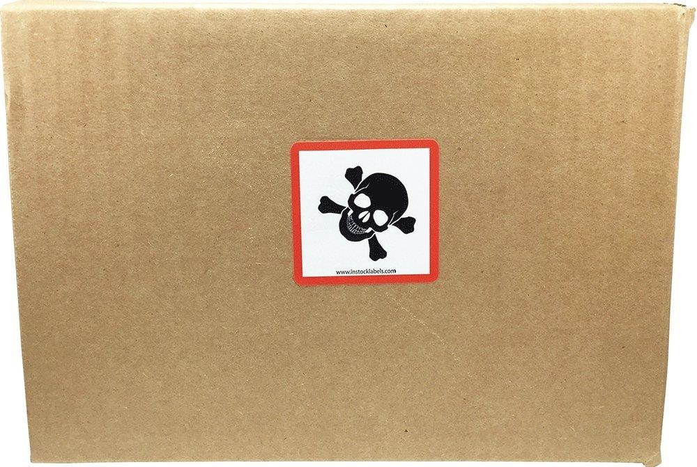 GHS Pictogram Labels Skull & Crossbones 2 x 2 Inch Square 500 Adhesive Stickers