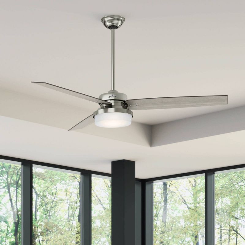 60" Sentinel Ceiling Fan with Remote Nickel (Includes LED Light Bulb) - Hunter Fan