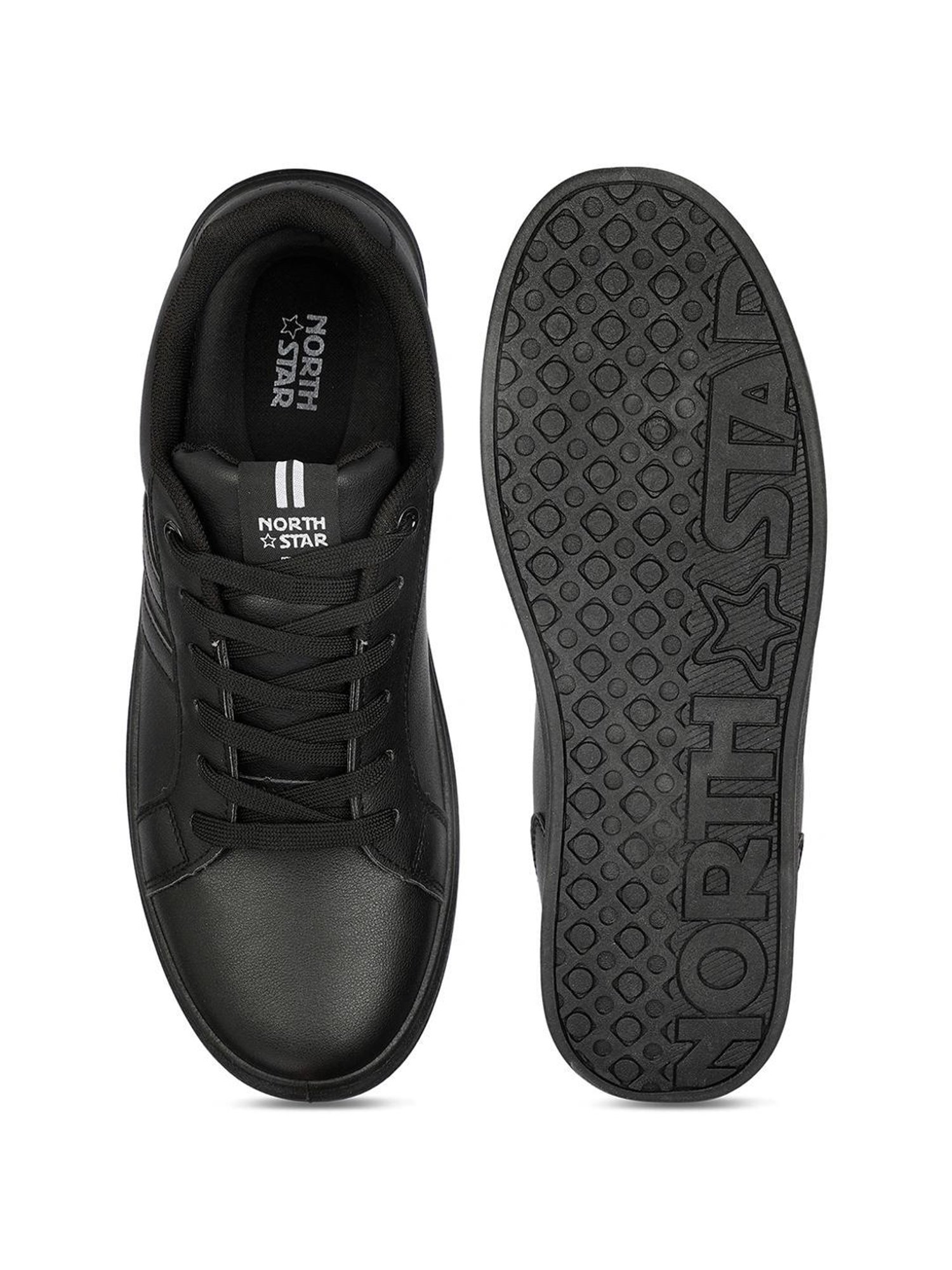 North Star by Bata Men's SKATER Black Casual Sneakers