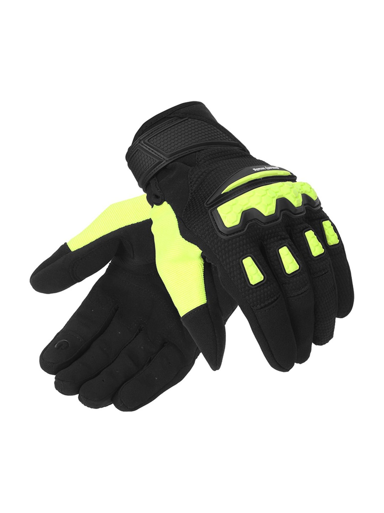 Royal Enfield Neon Green Textured Urban Hustler V2 Riding Gloves - XL
