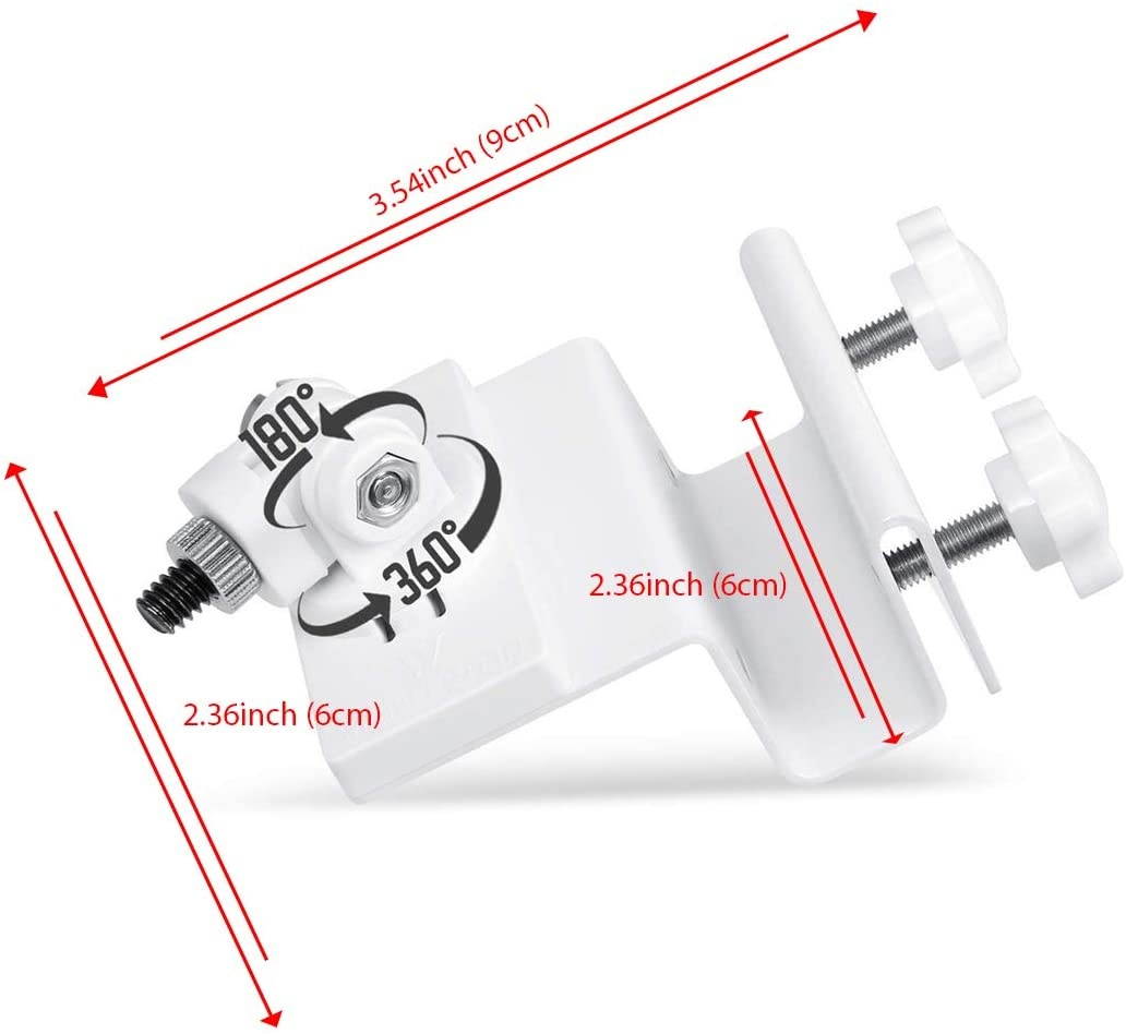 Weatherproof Gutter Mount for Blink XT2 Outdoor Camera with Universal Screw Adapter - by Wasserstein - Best Viewing Angle for Your Surveillance Camera (1 Pack, White)