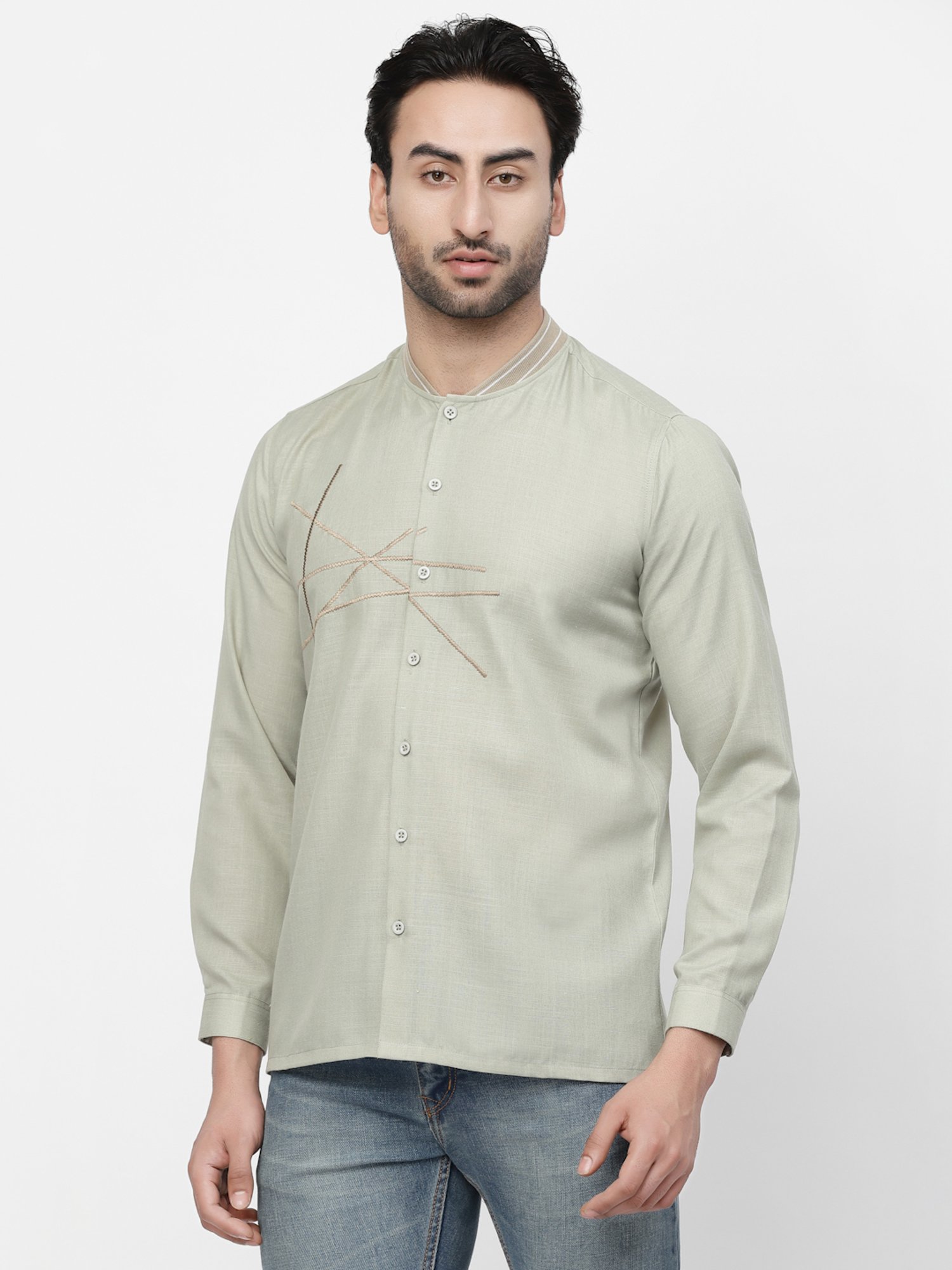 Lela Green Regular Fit Self Design Shirt