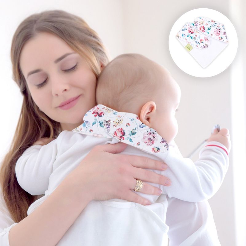 KeaBabies 10-Pack Organic Cotton Baby Bandana Drool Bib Set 8-Pack, "Tea Party" Multicolored