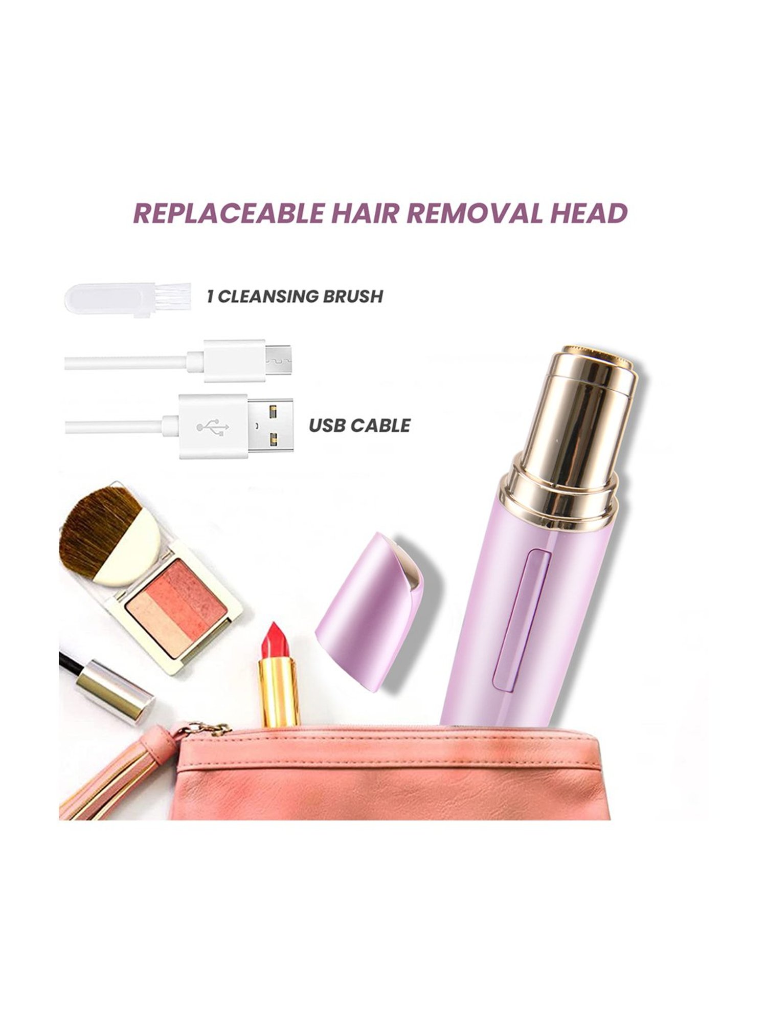 WINSTON Rechargeable Battery Operated Face Trimmer Waterproof Head Cordless Women Face Hair Remover