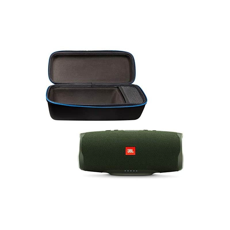 Charge 4 Portable Waterproof Wireless Bluetooth Speaker Bundle with divvi! Charge 4 Protective Hardshell Case - Green