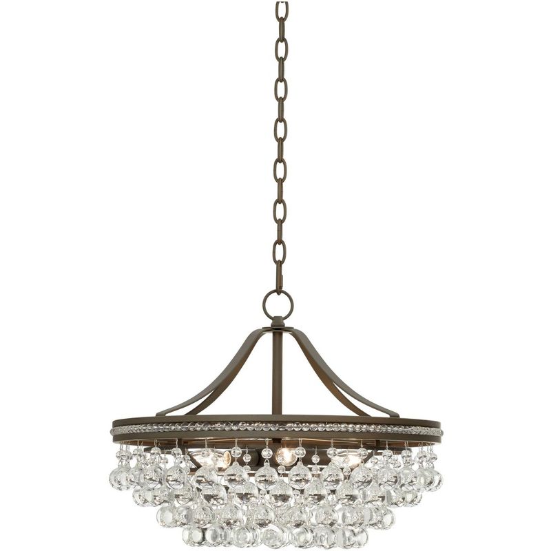 Vienna Full Spectrum Bronze Pendant Chandelier 20 1/4" Wide Clear Crystal 5-Light Fixture Dining Room House Foyer Kitchen Entryway