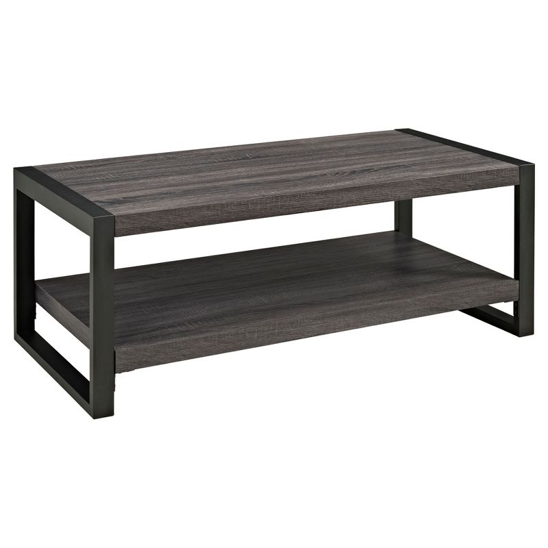 48" Industrial Farmhouse Coffee Table Charcoal - Saracina Home