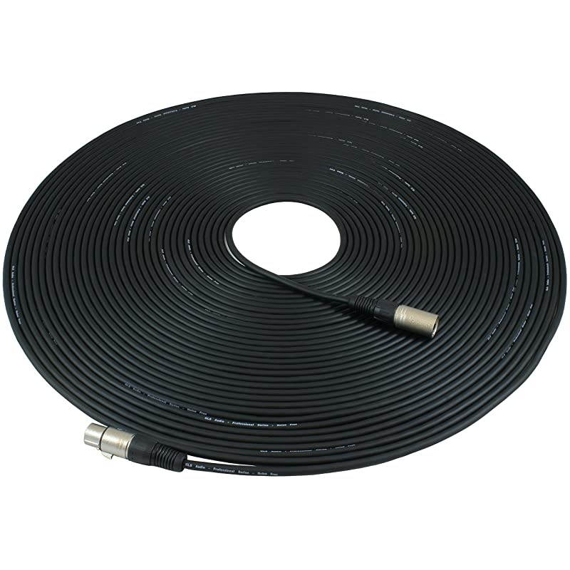 100ft Mic Cable Patch Cords XLR Male to XLR Female Black Microphone Cables 100 Balanced Mike Snake Cord Single
