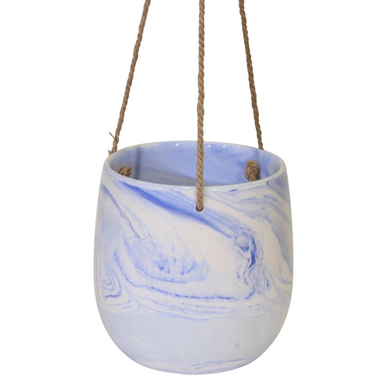 Hanging Marble Planter Blue - Sagebrook Home