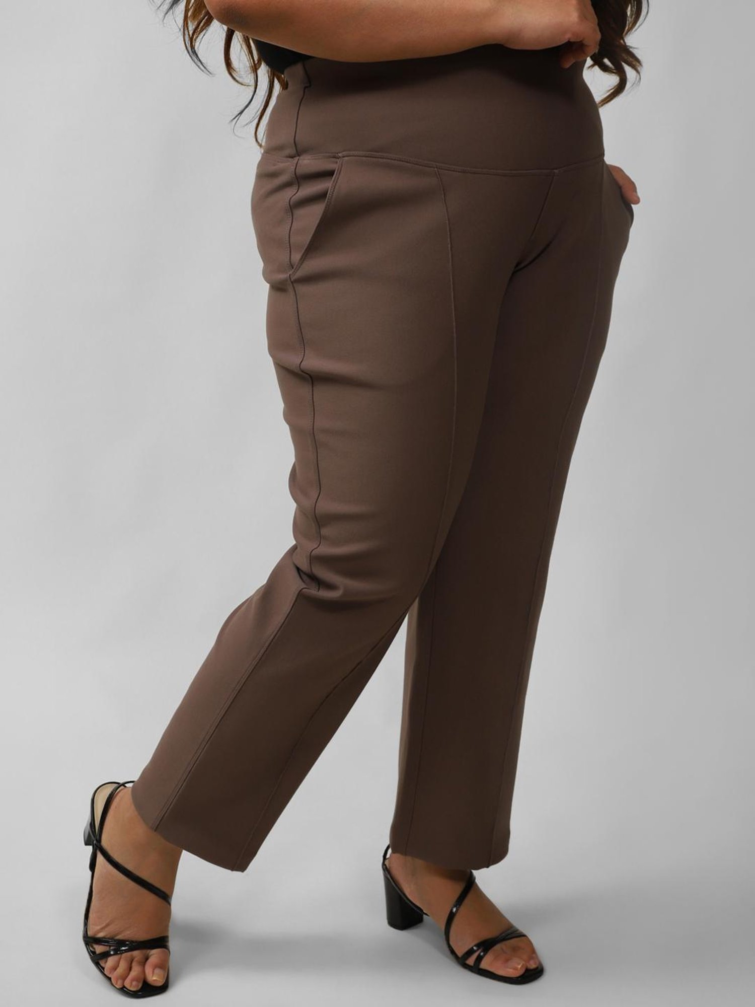 Amydus Brown Tapered Fit Jeggings