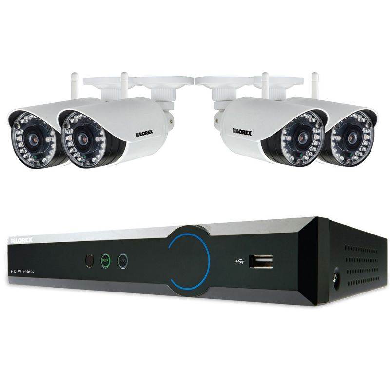 Lorex LX4471W 4-Channel 720p HD Wireless Security System with 1TB HDD, 4 720p Weatherproof Cameras and 120' Night Vision