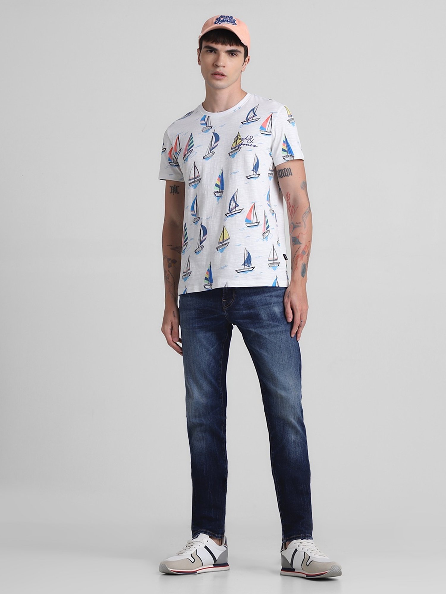 Jack & Jones Dark Blue Denim Cotton Slim Fit Jeans