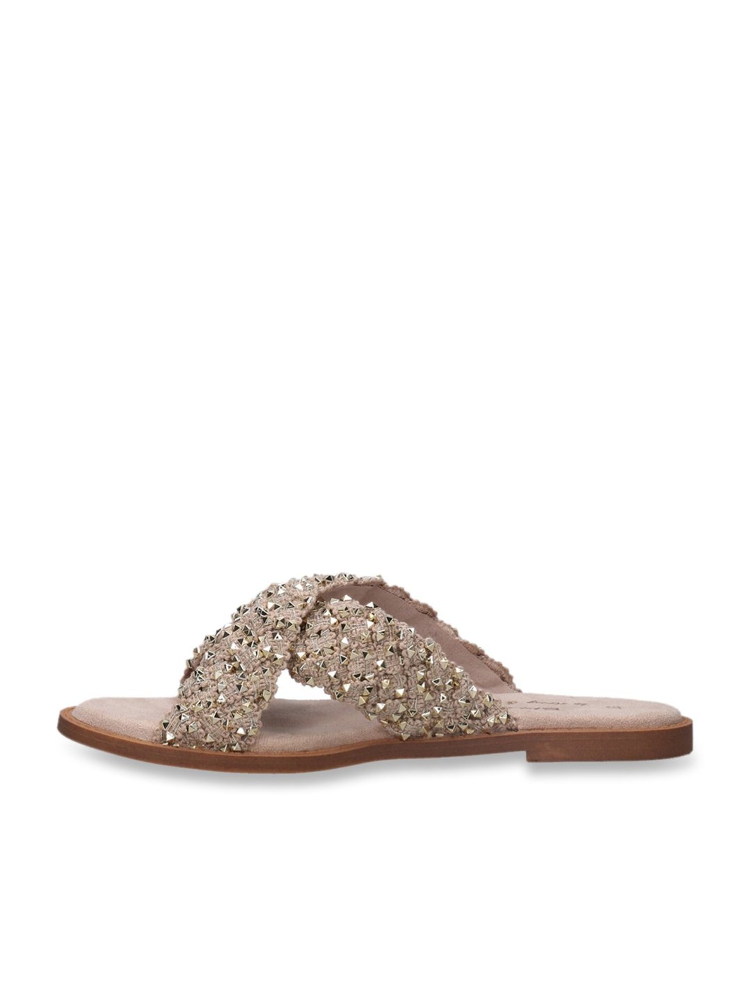 Bagatt Women's Goldy Beige Cross Strap Sandals