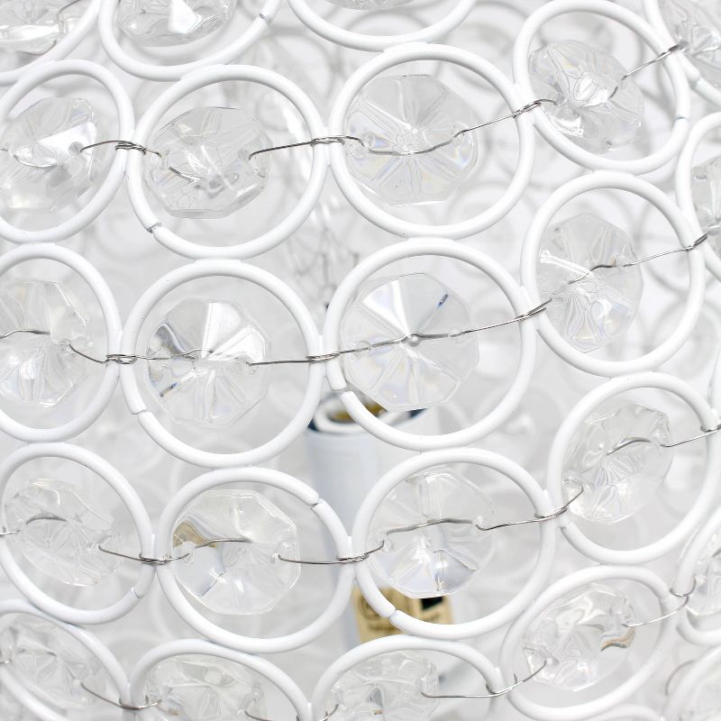8" Elipse Crystal Ball Sequin Table Lamp White - Elegant Designs